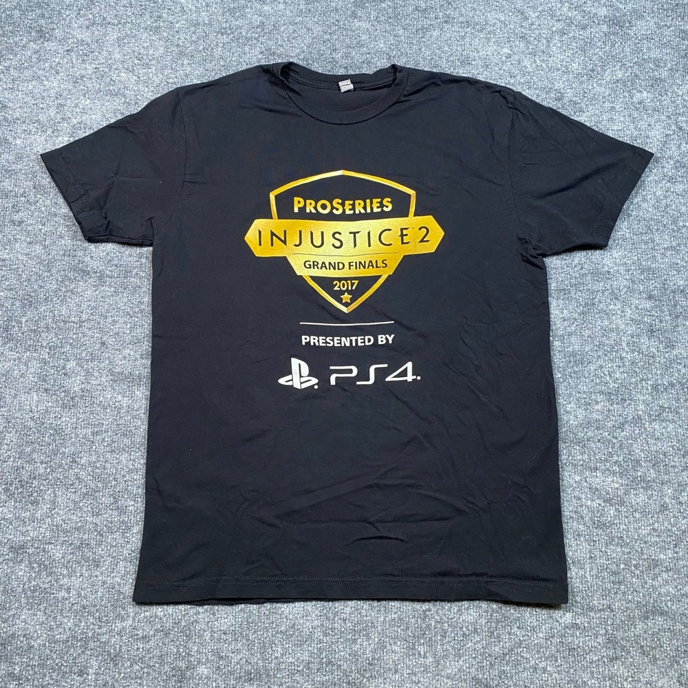 Injustice 2 Pro Series Grand Finals 2017 PS4 Graphic T-Shirt Mens Large Black
